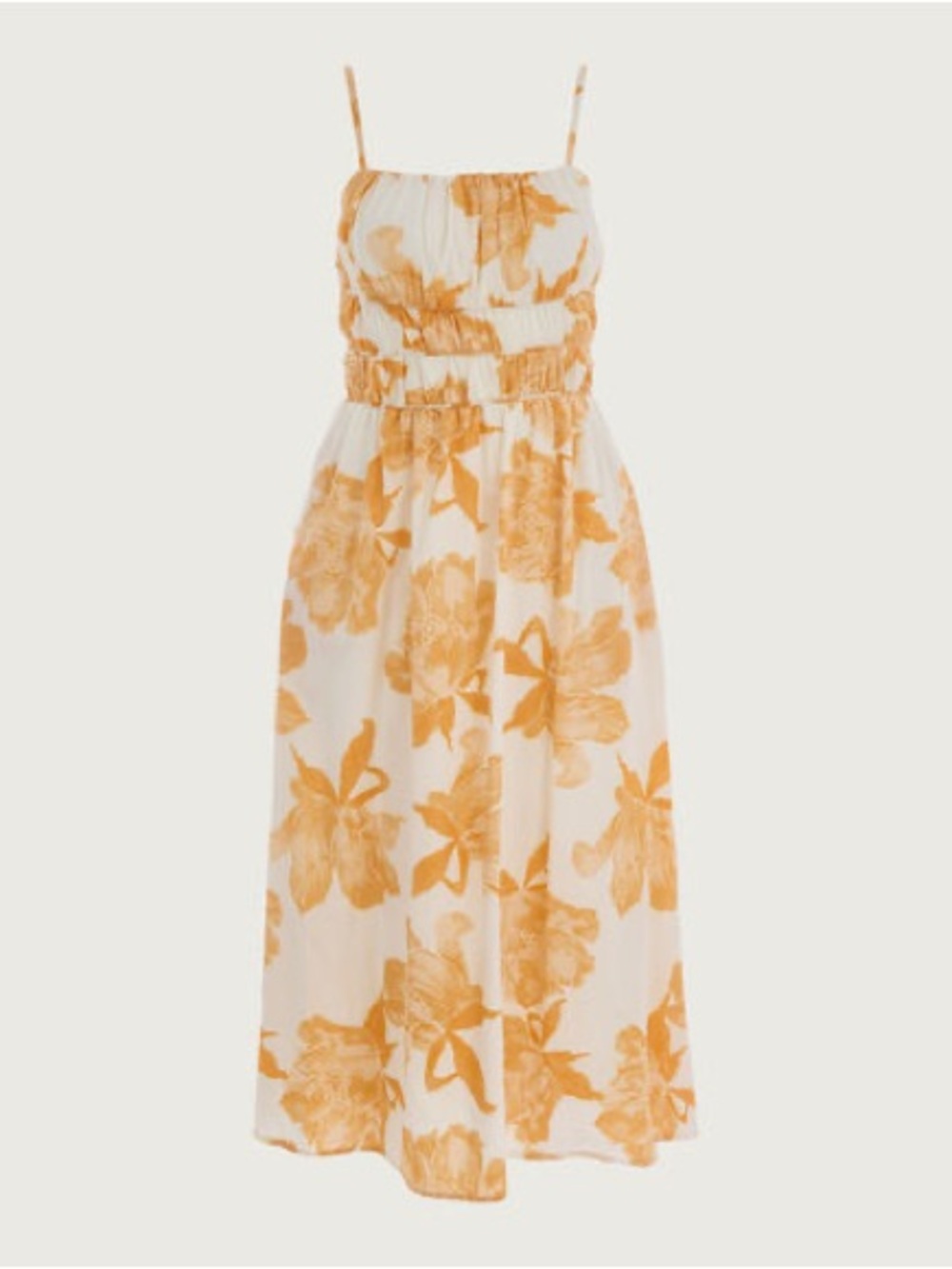 Sim & Sam white and orange floral maxi dress NWT